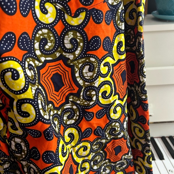 African Earthy Tones Ankara Oversized Shirt XXL - Picture 15 of 16